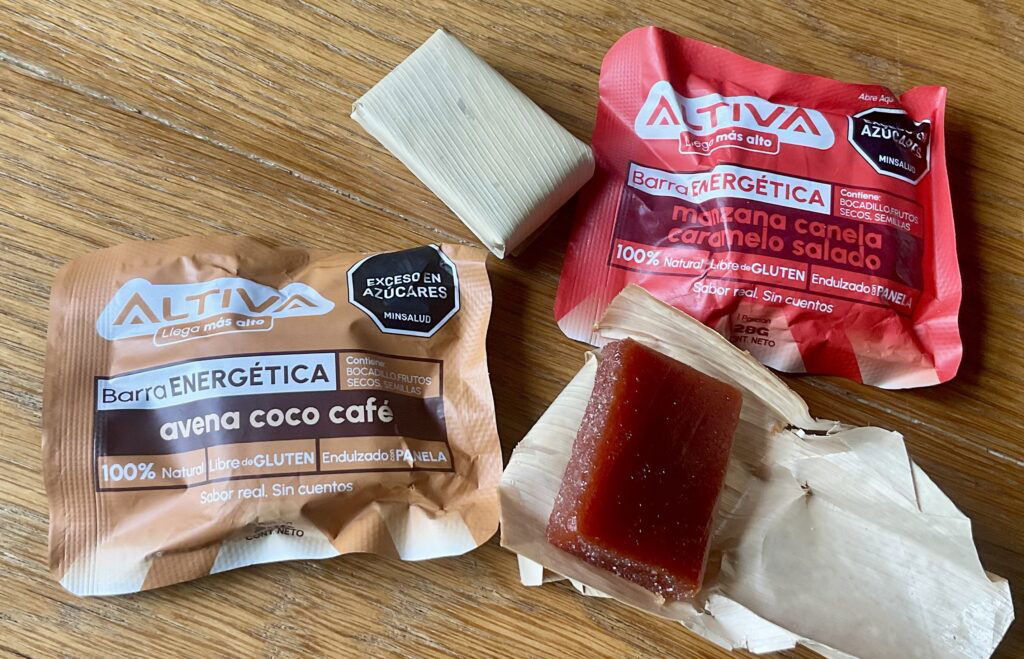 Altiva energy bars and classic Colombian Bocadillos.